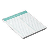 Script Modern Aqua Two Column Checklist Notizblock (angewinkelt)