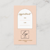 Script Modern arch pink photo qr code logo Terminkarte (Rückseite)