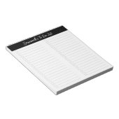 Script Modern Black & Gray Two Column Checklist Notizblock (angewinkelt)