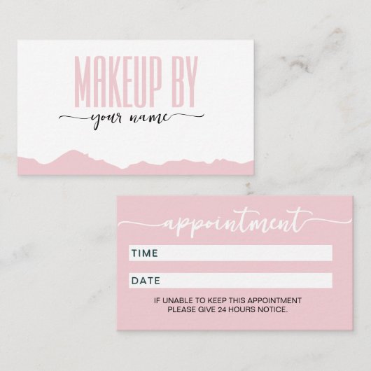 Script Modern Blush Pink and white Terminkarte (Vorne/Hinten)