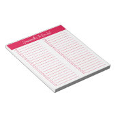 Script Modern Cherry Red Two Column Checklist Notizblock (angewinkelt)