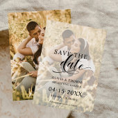 Script Modern Couple Foto Overlay Boho Wedding Save The Date