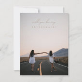 Script Modern Elegante Bridesmaid Vorschlagskarte Einladung (Vorderseite)