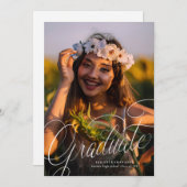 Script Modern Foto Graduation Party Einladung (Vorne/Hinten)