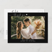 Script Modern Foto Wedding Vielen Dank Postkarte (Vorne/Hinten)