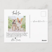 Script Modern Foto Wedding Vielen Dank Postkarte (Rückseite)