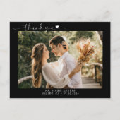 Script Modern Foto Wedding Vielen Dank Postkarte (Vorderseite)