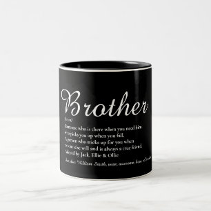 Script Modern Fun Cool Best Brother Definition  Zweifarbige Tasse