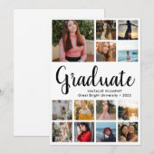 Script Modern Graduate 13 Foto Collage Abschluss Ankündigung (Vorne/Hinten)