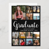 Script Modern Graduate 14 Foto Collage Abschluss Ankündigung (Vorne/Hinten)