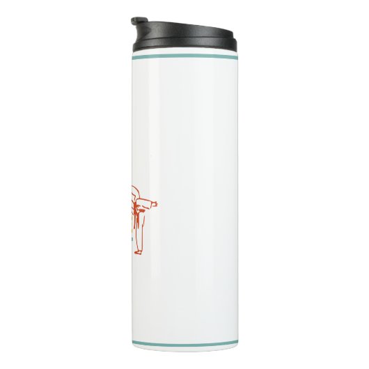 Script Modern Kids Martial Arts Silhouette Karate Thermosbecher (Nach rechts gedreht)