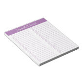 Script Modern Lavender Two Column Checklist Notizblock (angewinkelt)