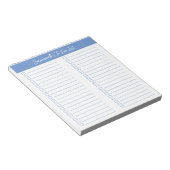Script Modern Light Blue Two Column Checklist Notizblock (angewinkelt)