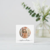 Script Modern Minimal einfache Foto Social Media Telefonnummerkarte (Stehend Vorderseite)