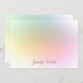 Script Modern modische farbige Template Typografie Mitteilungskarte (Vorne/Hinten)