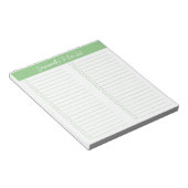 Script Modern Sage Green Two Column Checklist Notizblock (angewinkelt)
