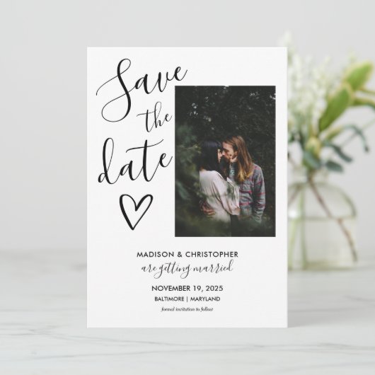 Script Modern Save the Date (Stehend Vorderseite)