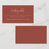Script Modern Terracotta & Cream Wedding Website Begleitkarte (Vorne/Hinten)
