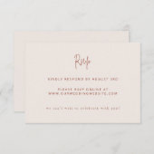 Script Modern Terracotta & Cream Wedding Website RSVP Karte (Vorne/Hinten)