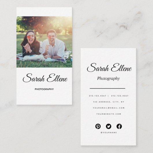 Script Modern Typografy Business Car Visitenkarte (Vorne/Hinten)