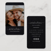 Script Modern Typografy Cool Black Visitenkarte (Vorne/Hinten)