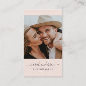 Script Modern Typografy Fotograf Blush Pink Visitenkarte (Vorderseite)