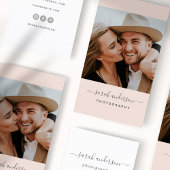 Script Modern Typografy Fotograf Blush Pink Visitenkarte