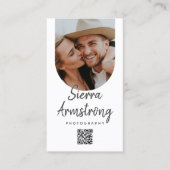 Script Modern Typografy QR Code Visitenkarte (Vorderseite)