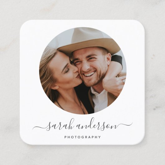 Script Modern Typografy Quadratische Visitenkarte (Vorderseite)