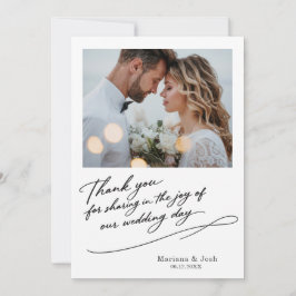 Script Modern Wedding 2 Photos Thank You Card Dankeskarte