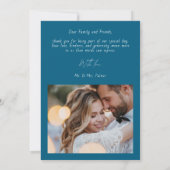 Script Modern Wedding 2 Photos Thank You Card Dankeskarte (Rückseite)