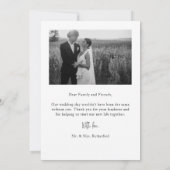 Script Modern Wedding 2 Photos Thank You Card Dankeskarte (Rückseite)