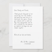 Script Modern Wedding Photo Thank You Card Dankeskarte (Rückseite)