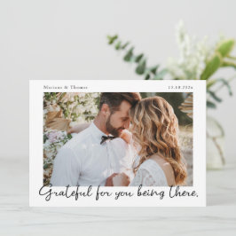 Script Modern Wedding Photo Thank You Card Dankeskarte