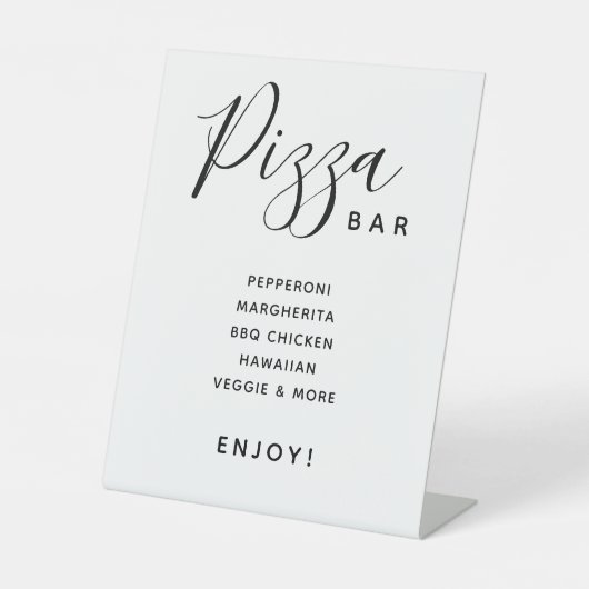 Script Modern Wedding Pizza Bar Sockelschild (Vorderseite)
