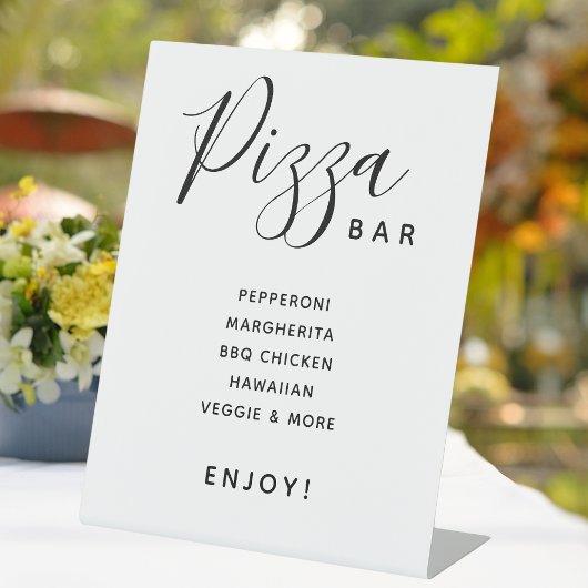 Script Modern Wedding Pizza Bar Sockelschild