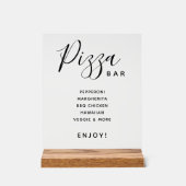 Script Modern Wedding Pizza Bar Transparent Acrylschild (Vorderseite)