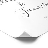 Script Modern White Wedding Welcome Sign Poster (Ecke)