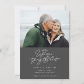 Script Modernes Foto Couple Wedding Save The Date (Vorderseite)