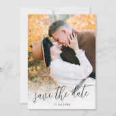 Script Modernes Foto Save the Date Einladung (Vorderseite)