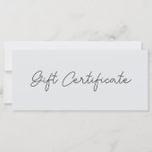 Script Modernes Minimalistisches Geschenkzertifika (Vorderseite)