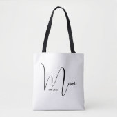 Script Mom Established New Mom Gift Tasche (Vorderseite)