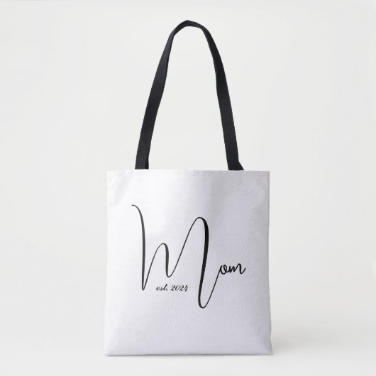 Script Mom Established New Mom Gift Tasche (Vorderseite)