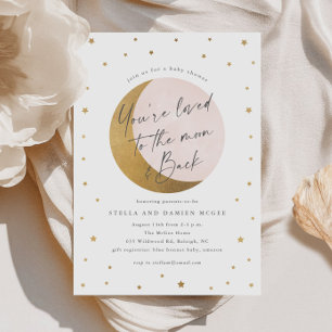 Script Mond und zurück Baby Shower Einladung