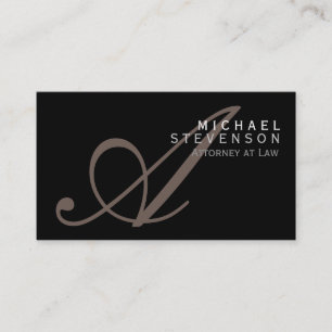 Script Monogram Anwalt at Law Business Card Visitenkarte