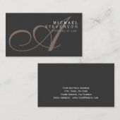 Script Monogram Anwalt at Law Business Card Visitenkarte (Vorne/Hinten)