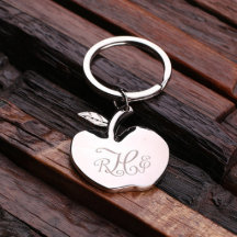 Script Monogram Apple Shaped Steel Schlüsselanhäng