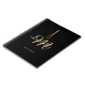 Script Monogram Black Gold Whisk Rezept Notizblock (Linke Seite)