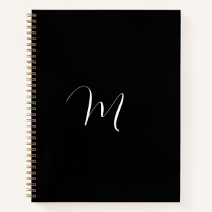 Script Monogram Black Notizblock