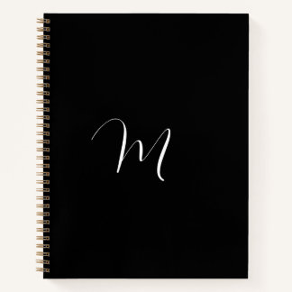 Script Monogram Black Notizblock